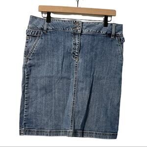 Lands' End Light Wash Denim Pencil Skirt Size 12